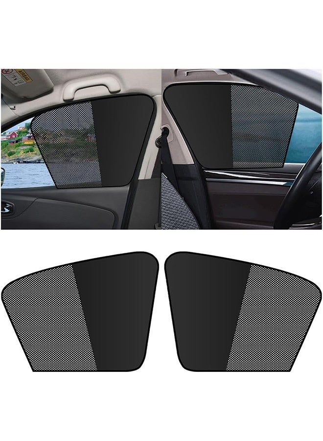 جُودِيَّة ​  واقي شمس مغناطيسي لنافذة السيارة، قطعتان من شبكة قابلة للتنفس لحجب الأشعة فوق البنفسجية للنوافذ الجانبية الأمامية، مقاس عالمي يناسب السيارات وSUV، تركيب سهل، خصوصية وحماية من الشمس. - Image 1