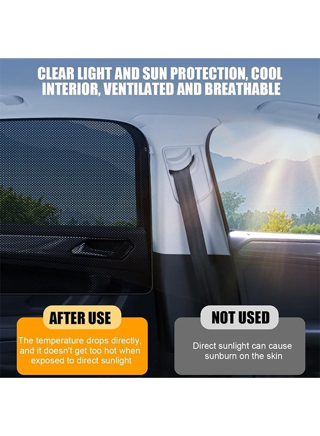 جُودِيَّة ​  واقي شمس مغناطيسي لنافذة السيارة، قطعتان من شبكة قابلة للتنفس لحجب الأشعة فوق البنفسجية للنوافذ الجانبية الأمامية، مقاس عالمي يناسب السيارات وSUV، تركيب سهل، خصوصية وحماية من الشمس. - Image 2