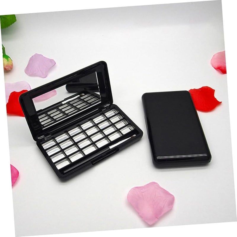 3 قطع لوحة مكياج سفر علبة ظل عيون منظم صينية أسود - Image 4