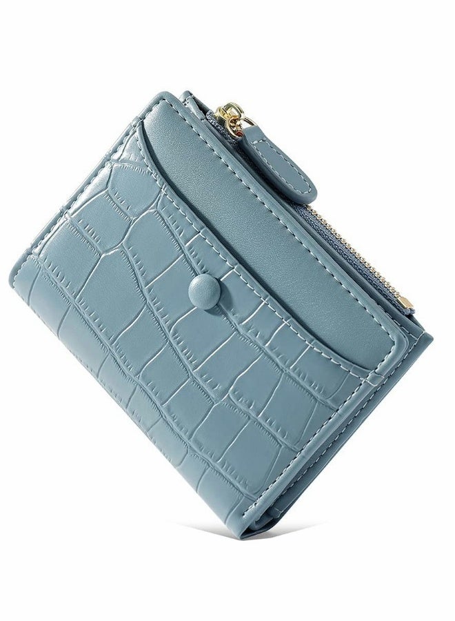 Small Blue Purses for Women Fashion Stone Pattern Girls Wallet Thin and Light Card Holder Organizer - Image 1