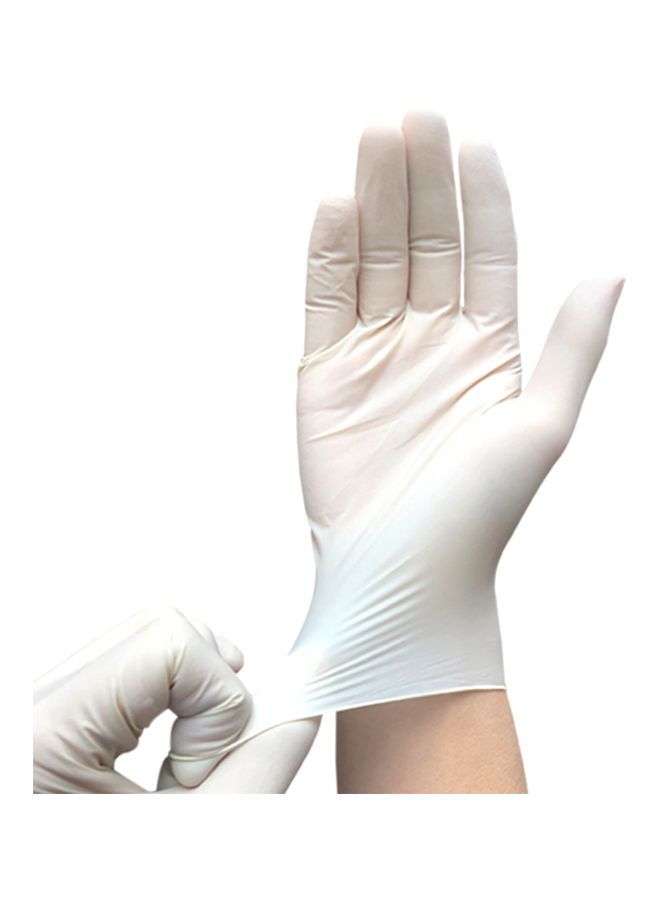 NIBEMINENT Disposable Latex Gloves White 22x6.80x12cm - Image 2