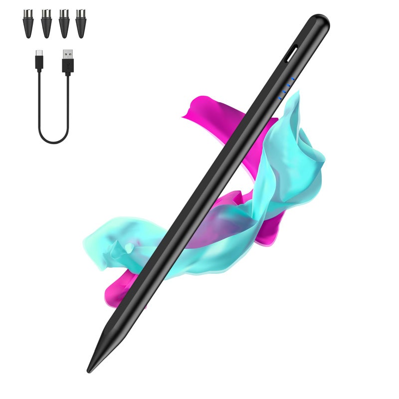 Luntak Stylus Pen for Android and IOS Touch Screen PenTablet Pencil with 4 Pom TipMagnetic Phone Stylus Compatible with SamsungHuaweiLenovoMiVivo and Other Android Smartphone and Tablet Devices Black - Image 2