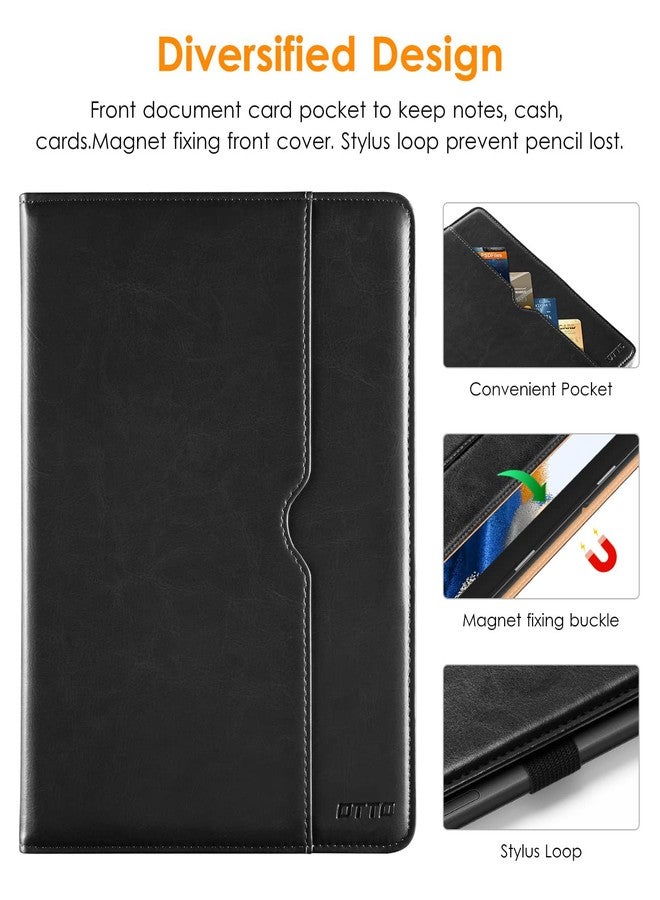 DTTO for Samsung Galaxy Tab A8 10.5 inch Case 2022, Premium Leather Business Folio Stand Cover with Built-in Hand Strap for Samsung Galaxy Tab A8 10.5’’ 2022 Model [SM-X200/X205/X207], Black - Image 3