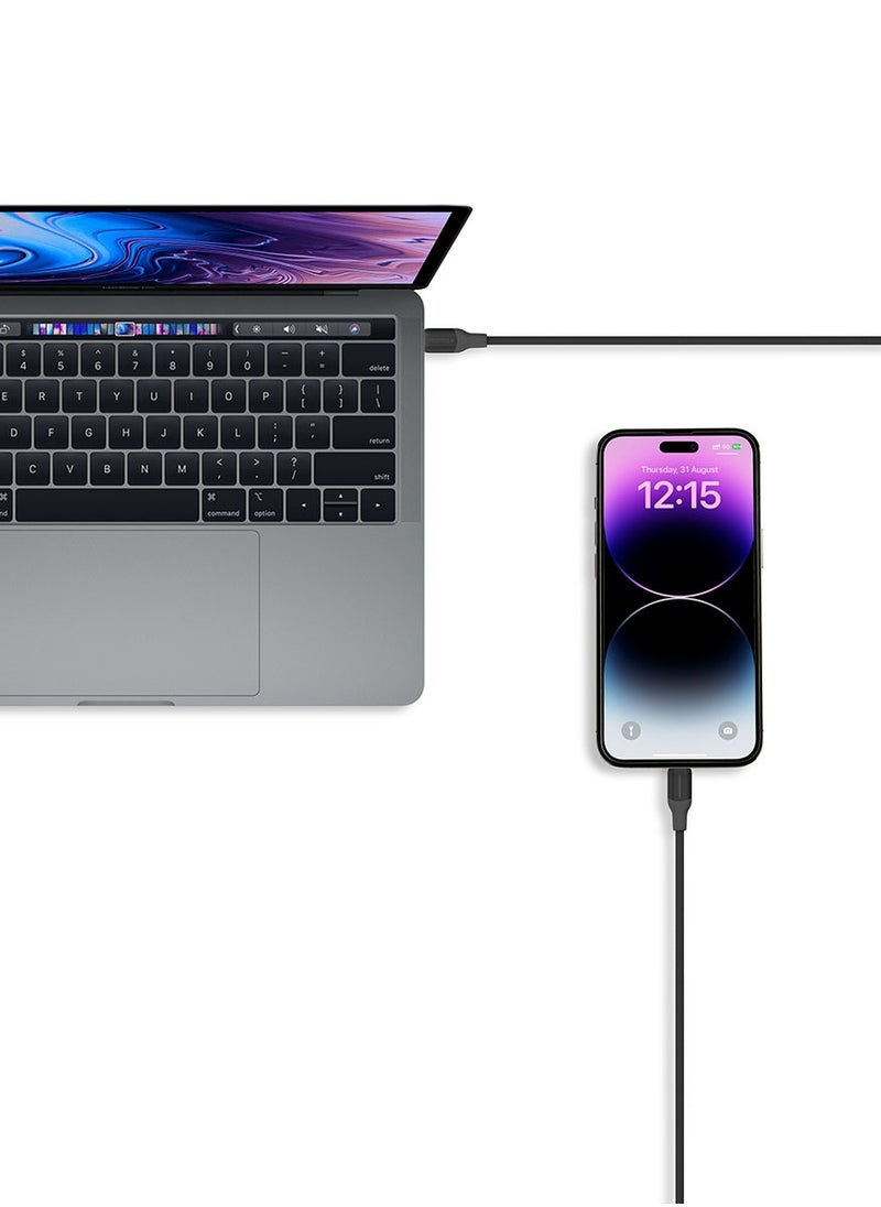 Momax - 1-Link Flow [35W] USB-C to Lightning Cable 2 meter [MFI Certified] Fast Charge PD 3.0 - Black - Image 1