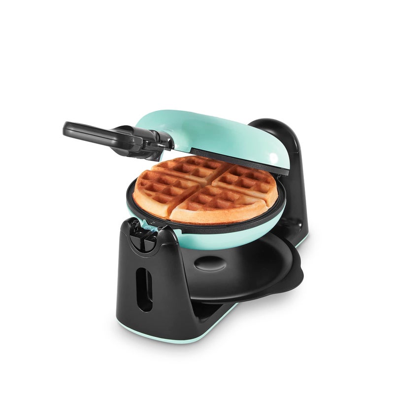 Dash DASH Flip Belgian Waffle Maker  1 Thick Waffle Mold Nonstick Waffle Iron with Quick HeatUp Surface  Rotating Belgian Waffle Maker for Kids and Families Just Add Batter Aqua 