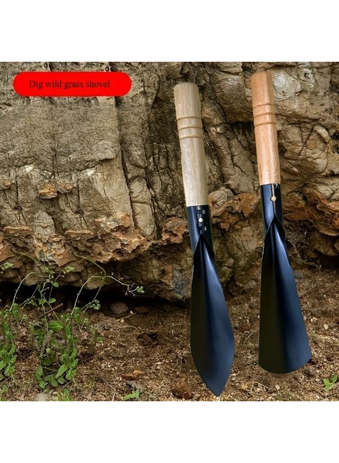 2Pc Garden Hand Shovel Set Durable Metal Tool With Wood Handle For Digging Weeding Planting - Image 2
