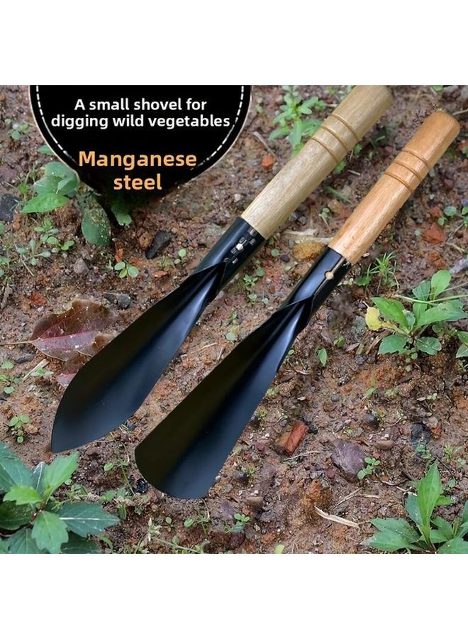 2Pc Garden Hand Shovel Set Durable Metal Tool With Wood Handle For Digging Weeding Planting - Image 4