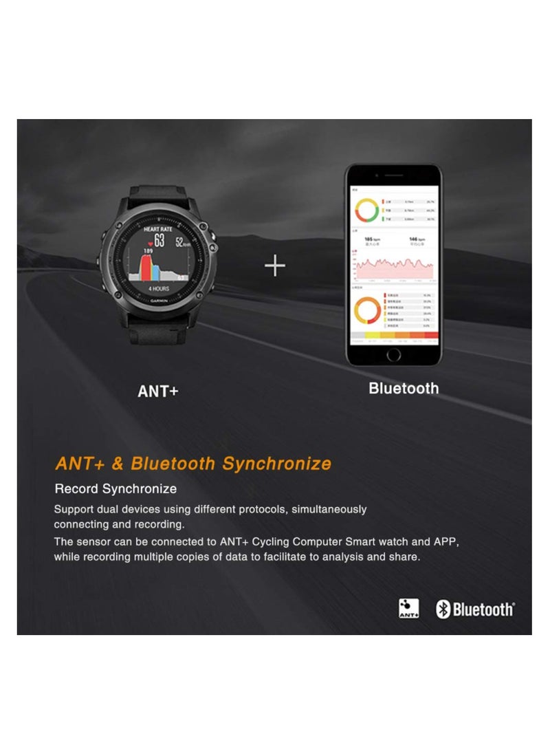 KASTWAVE - Cadence Sensor, Wireless Bluetooth or ANT and  Bike Computer RPM Sensor for Road Bike or Spinning Bike and Trainers Compatible with Onelap, Wahoo Fitness, Zwift, Strava - Image 1