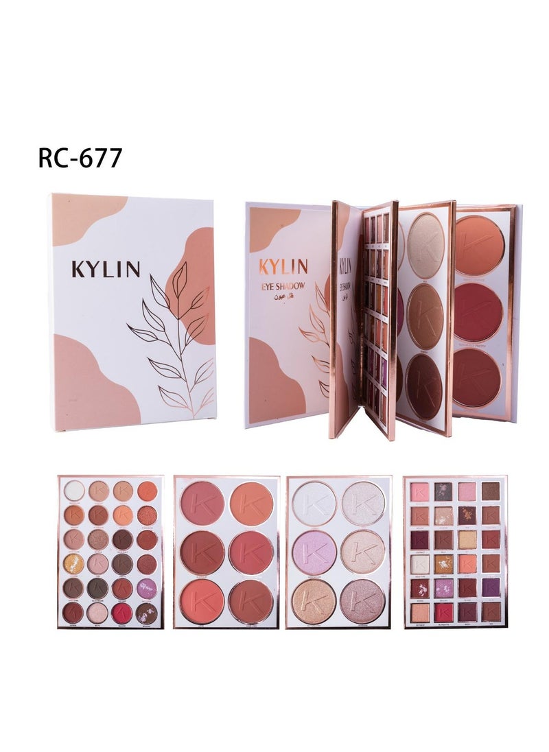 KYLIN Highlighter And Eyeshadow Palette Makeup Multicolor 