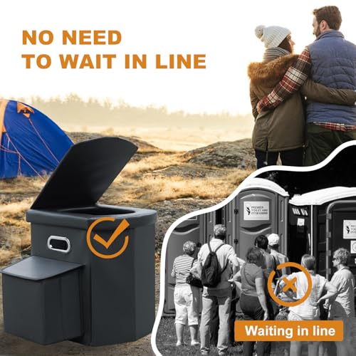 Ann Katy Upgrade XL Portable Toilet for Adults, Extra Large Portable Travel Floding Toilet, Camping Tall Toilets with Lid for Adults and Kids Compact Potty for Car,Hiking,Beach and Camping - Image 4
