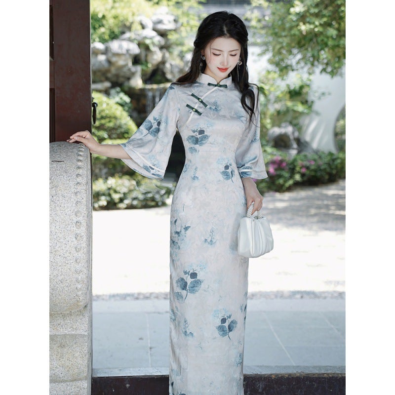 Chinese Style Young Girl'S Beautiful Cheongsam With Big Sleeves Improved Daily Wear Retro Republic Of China Style Women'S Clothing - Image 1