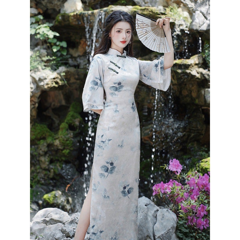 Chinese Style Young Girl'S Beautiful Cheongsam With Big Sleeves Improved Daily Wear Retro Republic Of China Style Women'S Clothing - Image 4