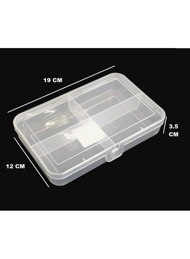 CSM® Jewelry Case Organizer Multipurpose Plastic Storage Box with dividers 4 Grids, Transparent (Pack of 6 Boxes) - Image 4