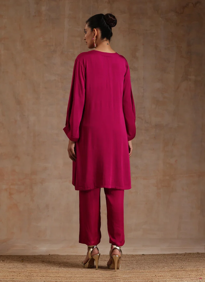 ترو برونز طقم مريح وردي من المودال