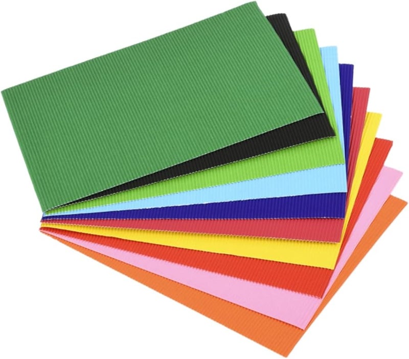 Mixed Colors Corrugated Cardstock Paper 56 Sheets For Classroom Craft Projects And Bouquets Wrapping - Image 1