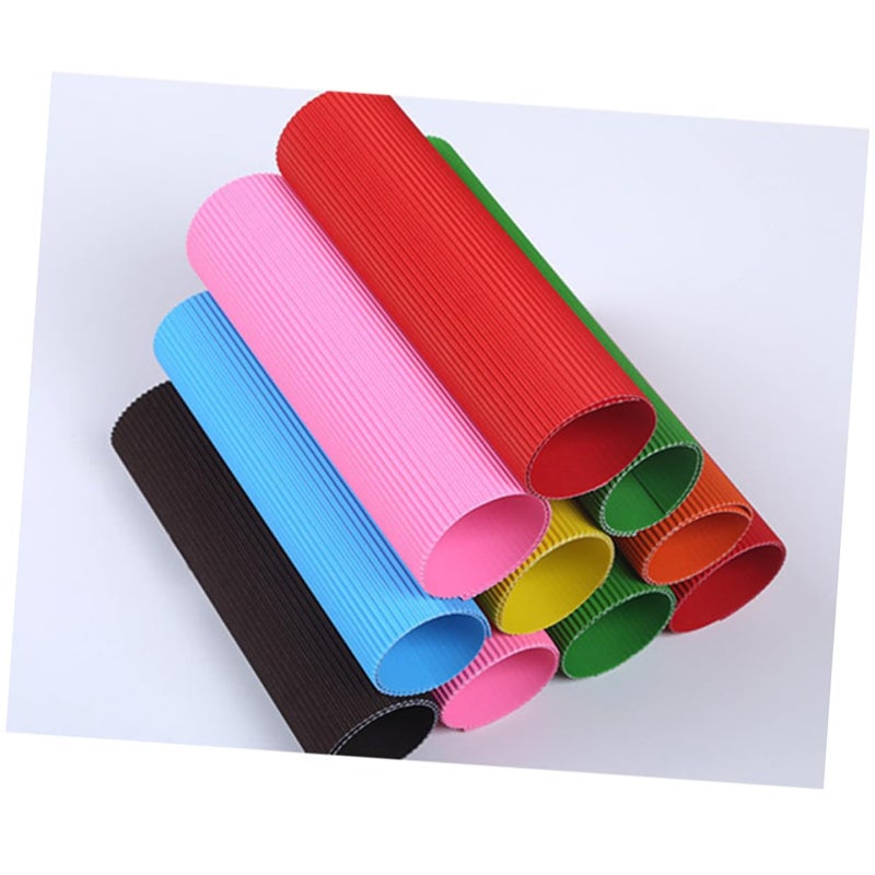 Mixed Colors Corrugated Cardstock Paper 56 Sheets For Classroom Craft Projects And Bouquets Wrapping - Image 5