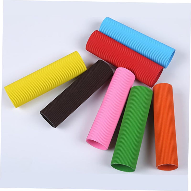 Mixed Colors Corrugated Cardstock Paper 56 Sheets For Classroom Craft Projects And Bouquets Wrapping - Image 4
