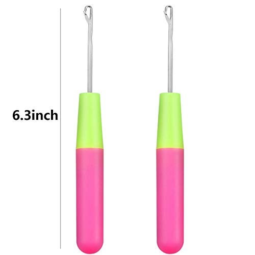 Gircss 2Pcs Latch Hook Tool, Latch Hook Crochet Needle for Micro Braids, Hair Extension, Feather and Carpet - Image 2