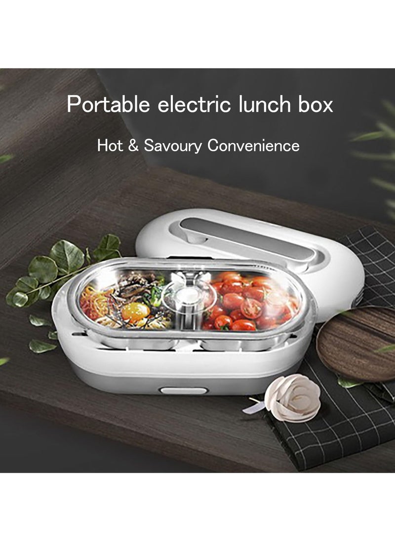 XiuWoo Double Layer Electric Heating Lunch Box, With Vacuum Preservation Pump, Steaming Lunch Box, 304 Stainless Steel Inner Liner, Suitable For Home,Office Workers,School,350W  - Image 4