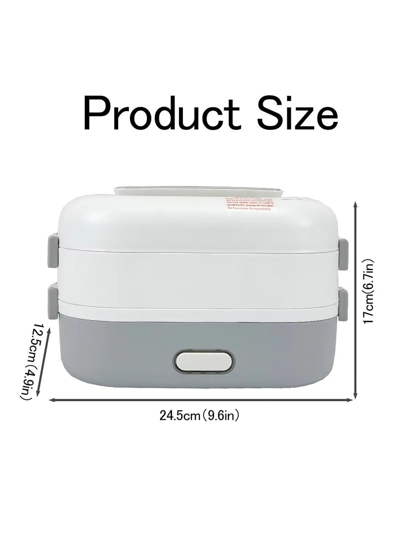 XiuWoo Double Layer Electric Heating Lunch Box, With Vacuum Preservation Pump, Steaming Lunch Box, 304 Stainless Steel Inner Liner, Suitable For Home,Office Workers,School,350W  - Image 2