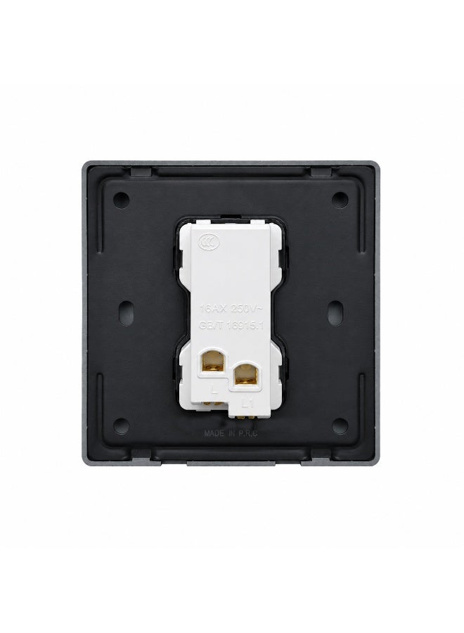 Alfriday Premium 1-Gang 1-Way Wall Light Switch – Slim Matte Black Design, 16A 250V AC High-Strength Polycarbonate Modern Electric Switch for Home & Office, Fits Standard Euro Square Box - Image 2