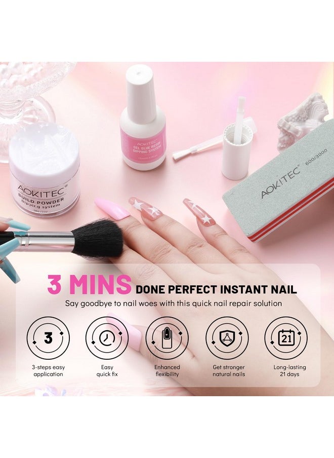 Clear Dip Powder For Nails 28G Build Powder Nail Repair Kit With 15Ml Nail Repair Glue For Broken Cracked Split Weak Nails Ideal Solution Emergency Easy Quick Fix Air Dry Salon Home Use - pzsku/ZE971512FA0A3FBC9780BZ/45/_/1720698960/32972845-026d-4907-84b7-da994b2ad841