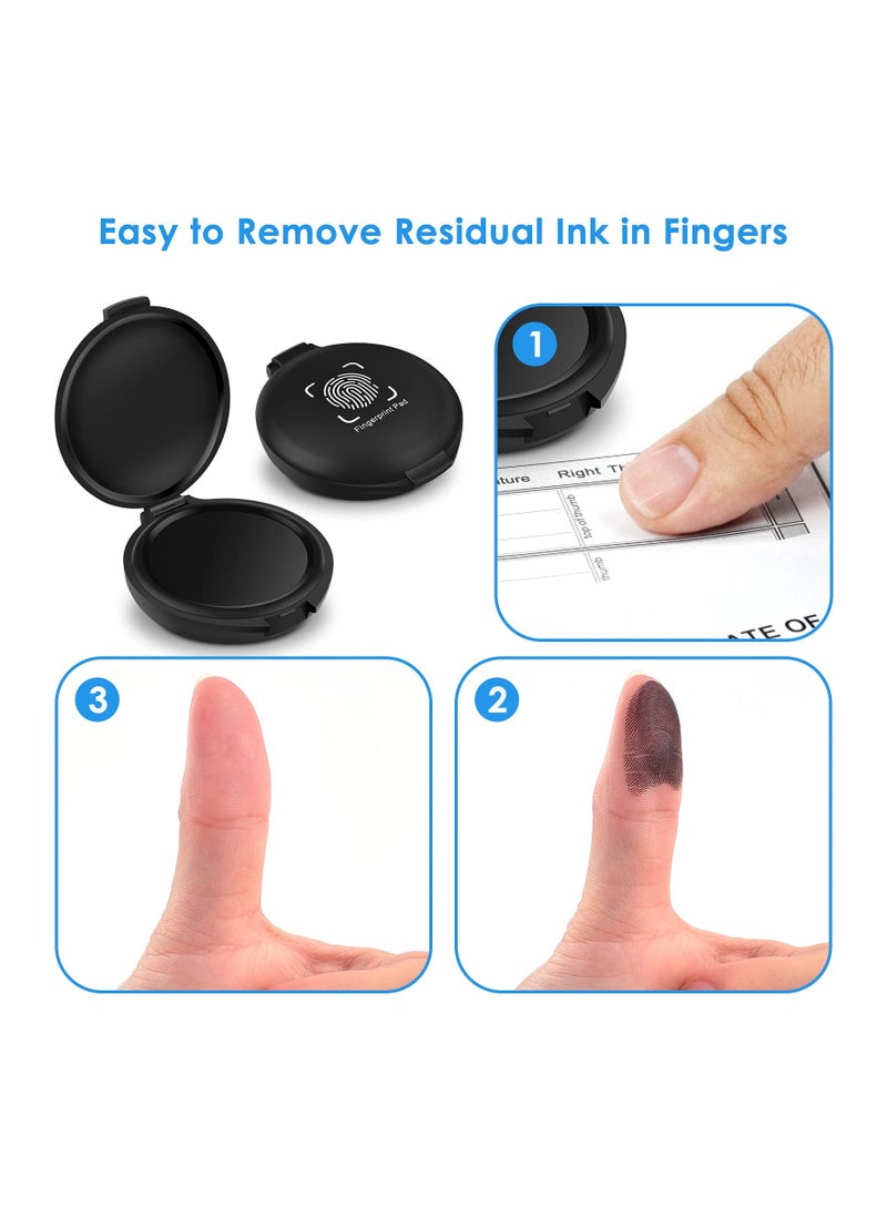 SOLARAE Fingerprint Ink Pads, Thumbprint Ink Pad for Notary Supplies Identification Security Id Fingerprint Cards Fingerprint Black, Without Fading for Office Workers and Business Owners(6 Pack) - Image 2