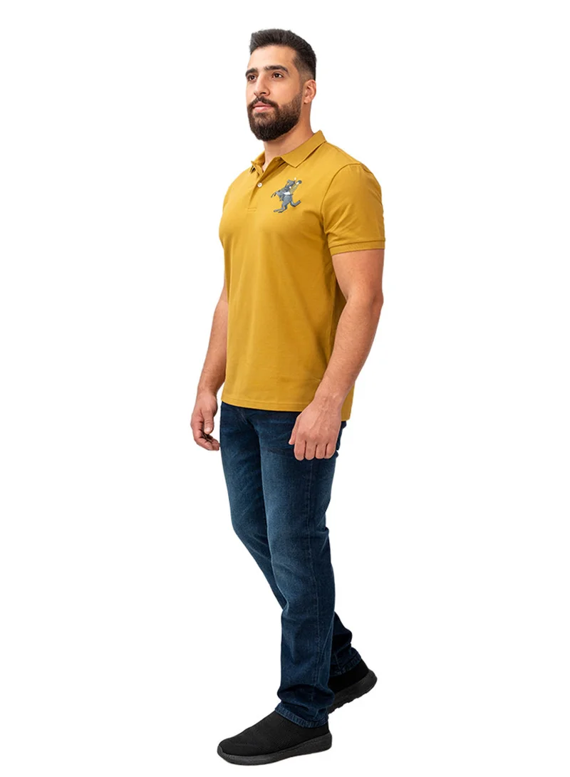 GIORDANO Men's Slim Fit Cotton Short Sleeve Napoleon Polo