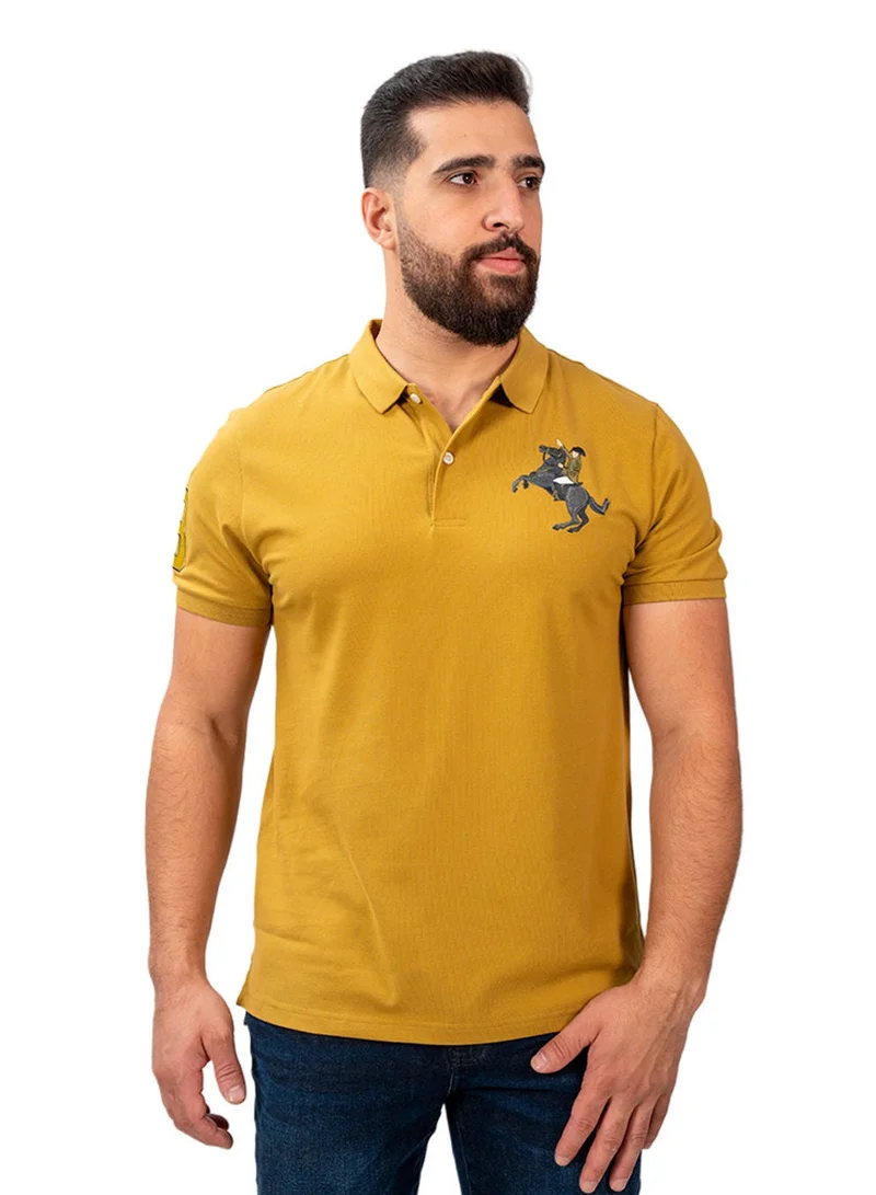 Men's Slim Fit Cotton Short Sleeve Napoleon Polo