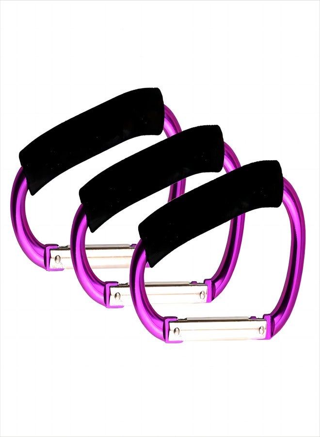 Noneea 3PCS Stroller Hooks，5.2'' Large Carabiner Clip - Carabiner Large, Baby Stroller Hooks for Hanging Bags, Stroller Accessories(Purple) - Image 1