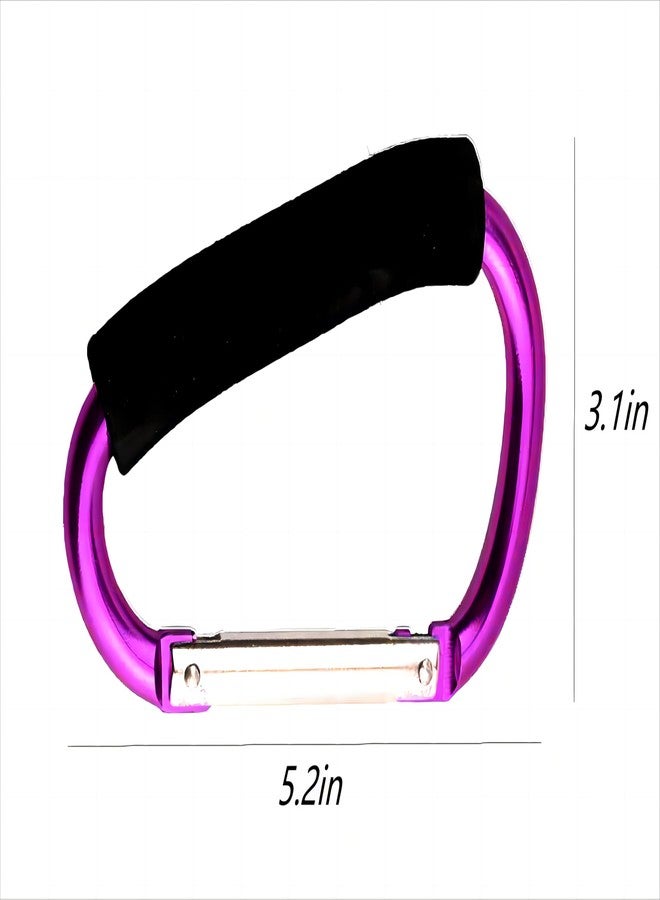 Noneea 3PCS Stroller Hooks，5.2'' Large Carabiner Clip - Carabiner Large, Baby Stroller Hooks for Hanging Bags, Stroller Accessories(Purple) - Image 3