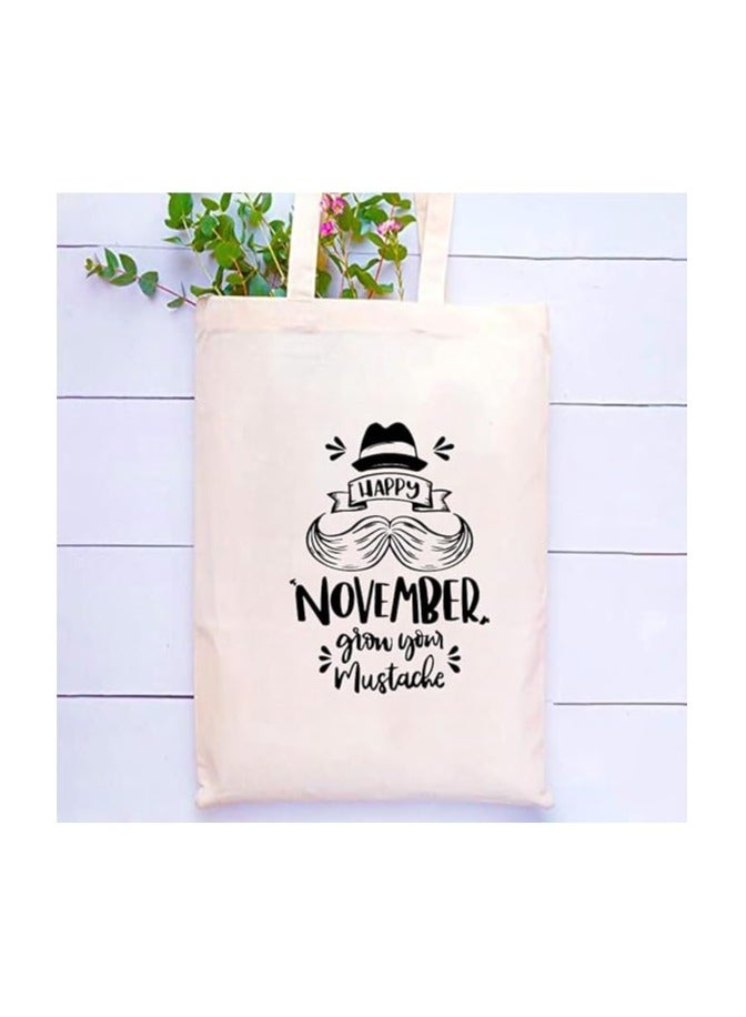 برينت شوب فور مي حقيبة موفمبر Awareness المصنوعة من القطن من الجوت صديقة للبيئة لدعم المبادرات الصحية للرجال، مثالية للمناسبات وحفلات جمع التبرعات والاستخدام اليومي، مثالية لدعم مبادرات سرطان البروستاتا - Image 2