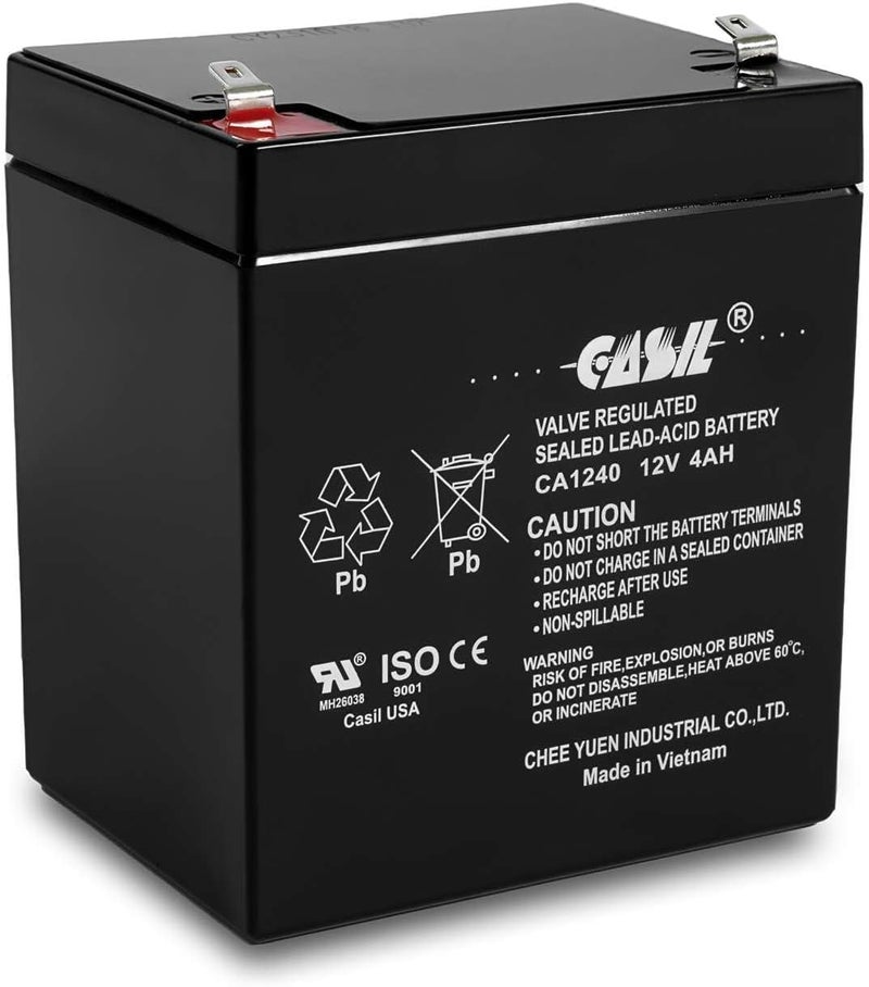 Casil CA1240 12V 4Ah Alarm Battery – Replacement for ADT 804302, Ademco 467, DSC Panels, SLA1056, Vista 20P, Power Patrol, Inovel Power Sealed Lead Acid (SLA) Rechargeable - Image 1