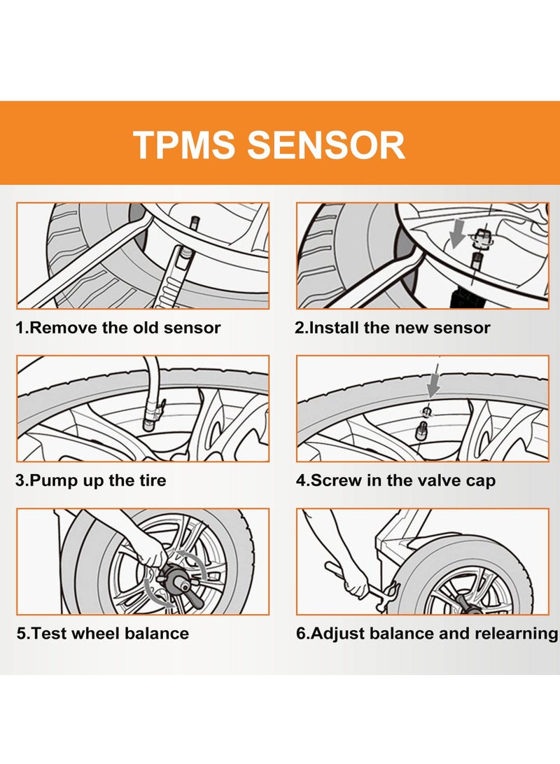 Loquat TPMS Sensors for GM Vehicles, Compatible with Buick, Cadillac, Chevy, GMC Silverado, Replaces OE 13598771, 13586335, 13581558, 13598772, Tire Pressure Monitoring System Replacement - Image 4