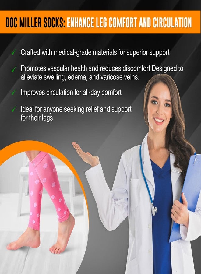 Doc Miller Calf Compression Sleeves For Women & Men – 20-30mmHg Footless Compression Socks, Shin Splints Relief, Compression Leg Sleeve For Running, Nurses, Varicose Veins, Calf Support (1 Pair) - Image 5