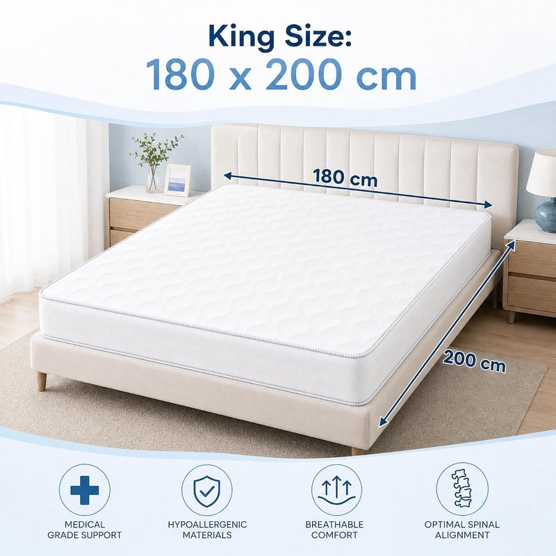 Medical Orthopedic Mattress for Back Pain Relief & Spinal Support - High-Density Foam Bed (King Size) - Image 2