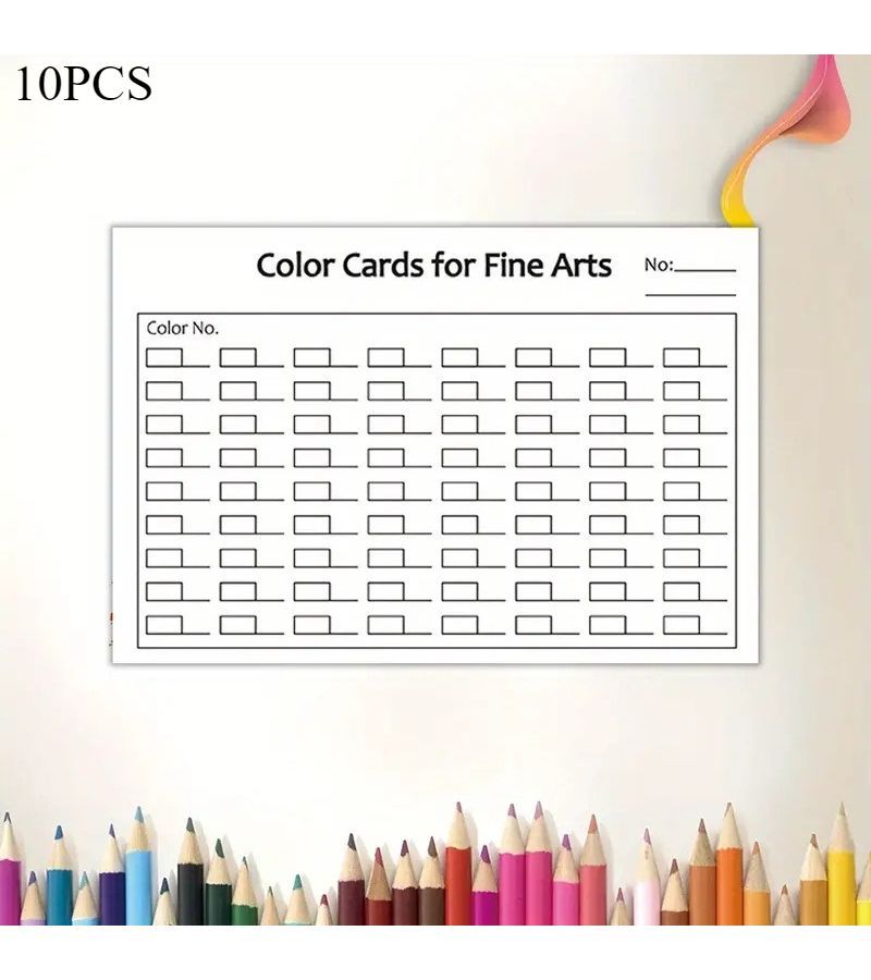 10pcs Color Filling Card Double Sided Matte Surface Art Recording Supplies For Colored Pencils Watercolor Pen Marker Pen Projects - Image 1