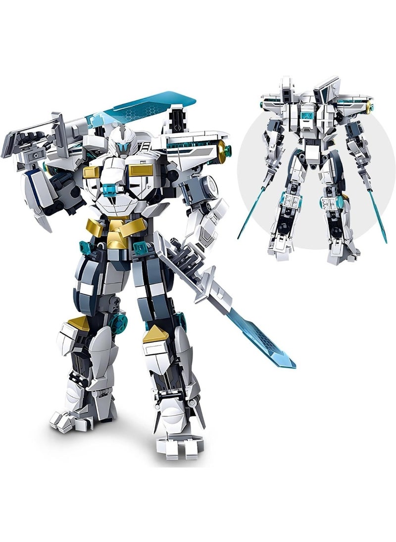 Ice Mecha Building Blocks Kit - 561 PCS STEM Robot Model for Adults  Kids (8+), White Mechanical Engineering Toy, Creative Birthday/ Gift (25x17x6cm)  - Image 1