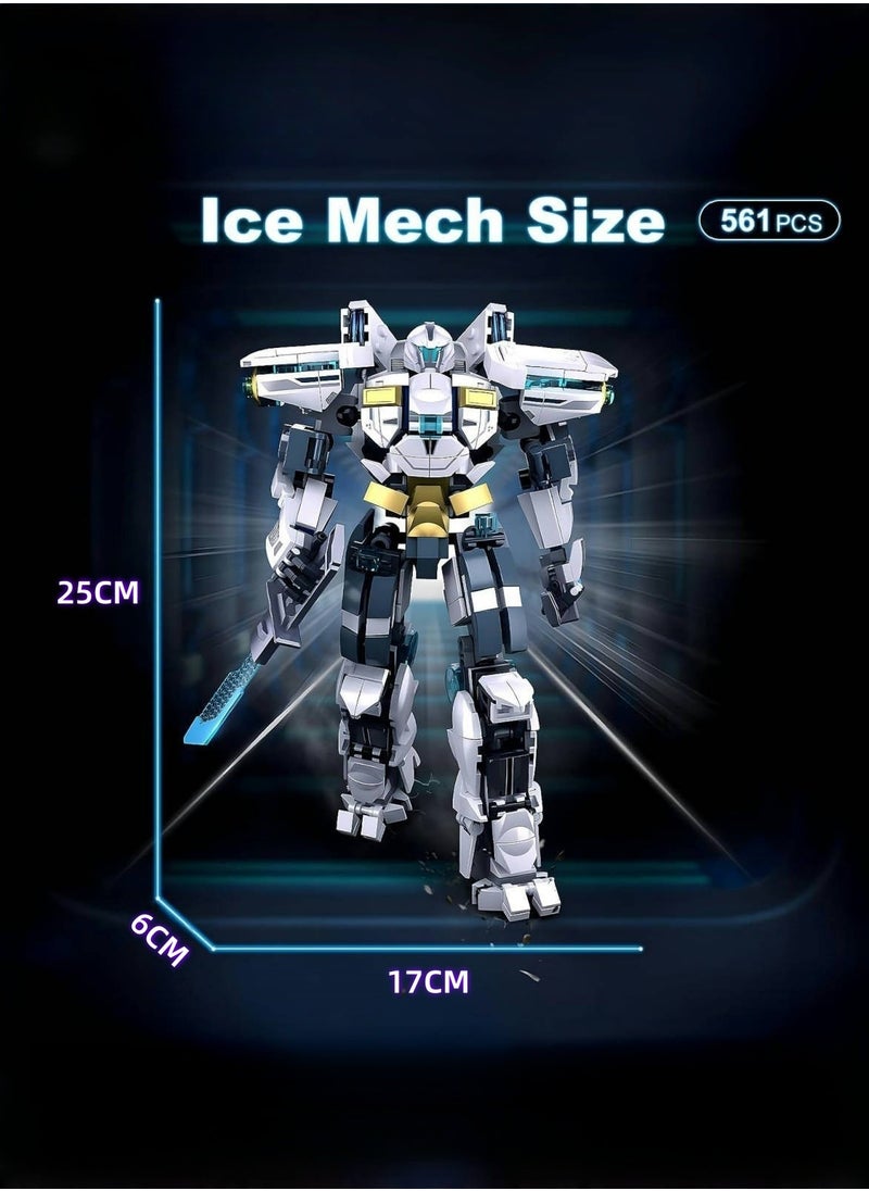 Ice Mecha Building Blocks Kit - 561 PCS STEM Robot Model for Adults  Kids (8+), White Mechanical Engineering Toy, Creative Birthday/ Gift (25x17x6cm)  - Image 3