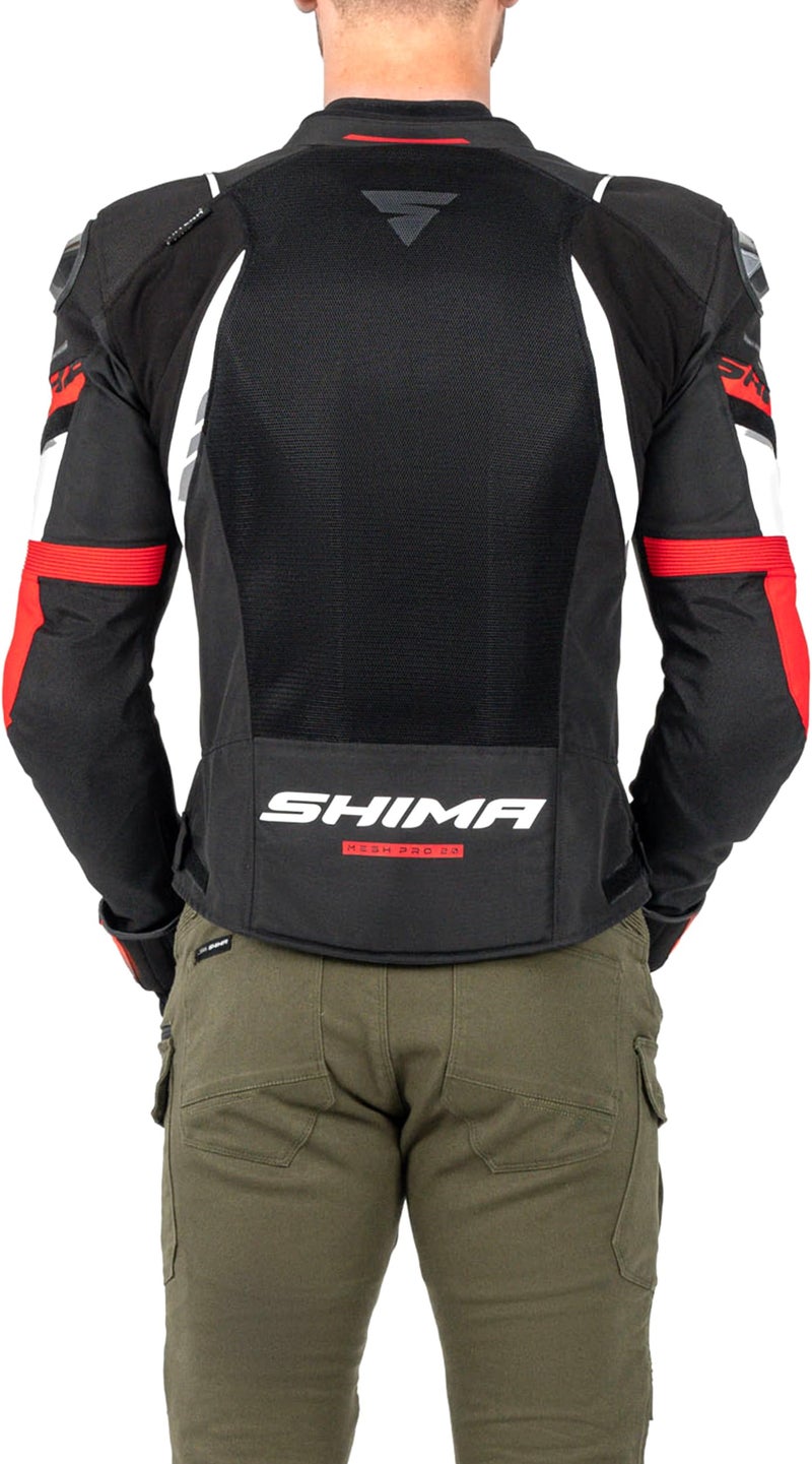 SHIMA MeshPro 2.0 Motorcycle Jacket for Men AirForce Back Protector Armour Riding Motorbike Jackets Summer Mesh Bikers Ventilated Lightweight Armoured Bike Textile Motorcycles (Mens, Black, XL) - Image 4