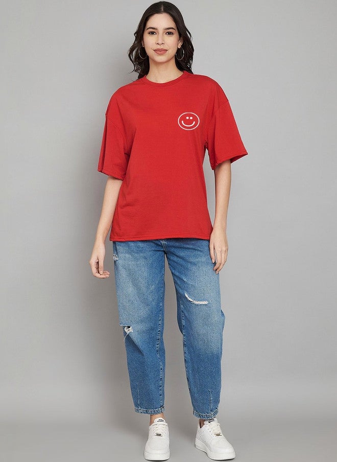 Trend Level Women Printed Drop-Shoulder Sleeves T-shirt - Image 4