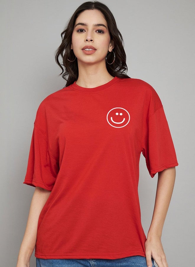 Trend Level Women Printed Drop-Shoulder Sleeves T-shirt - Image 1