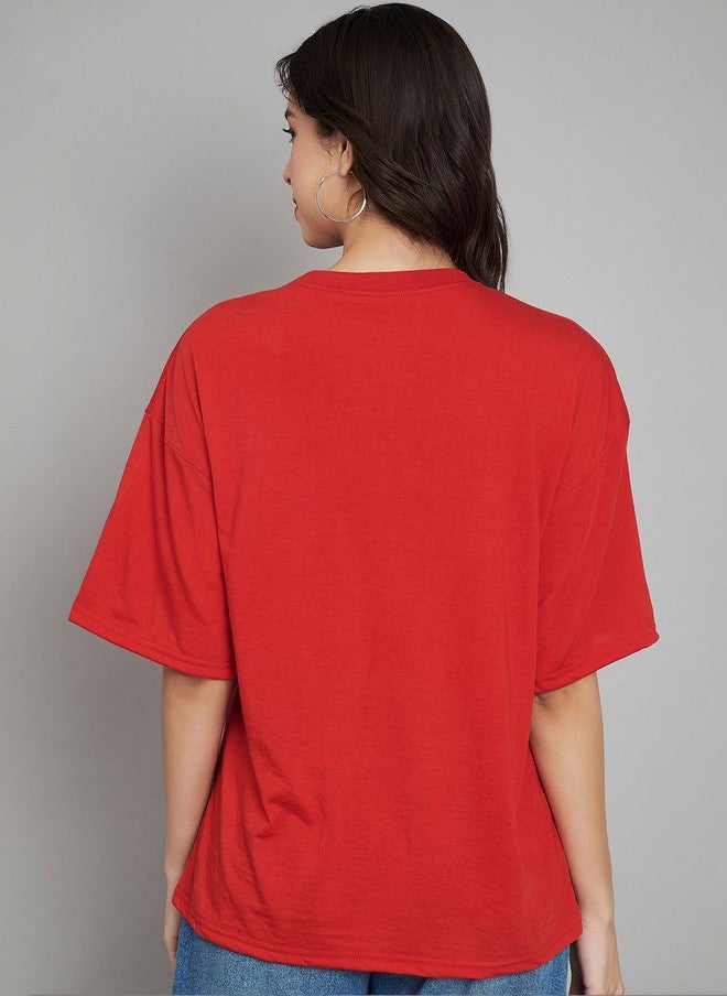 Trend Level Women Printed Drop-Shoulder Sleeves T-shirt - Image 5