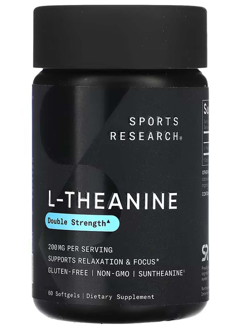 SPORTS RESEARCH L-Theanine, Double Strength 200 mg, 60 Softgels - Image 1