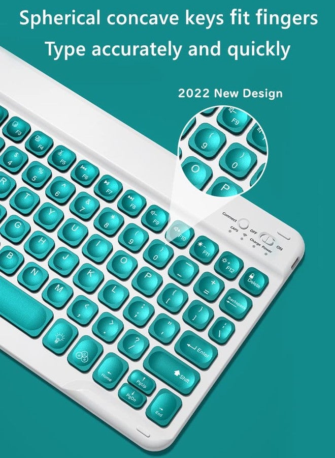 kaitesi Keyboard Case for iPad A16 (11th Gen, 11" 2025)/ iPad 10th Generation 2022 10.9 inch Case with Color Concave Keys Detachable Keyboard Cover (DarkGreen+White) - Image 3