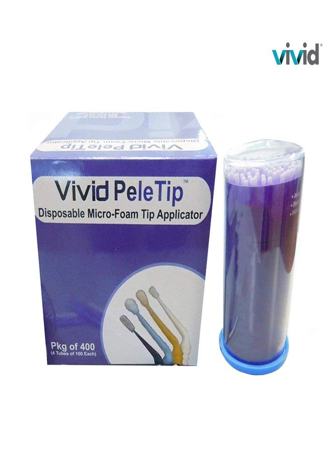 Vivid Microfoam Tip Applicators - Microbrush Applicator Great For Dental, Beauty or Personal Care, Comes with Convenient Dispenser, Pack of 400, PeleTip (Regular 2mm, Purple) - Image 2
