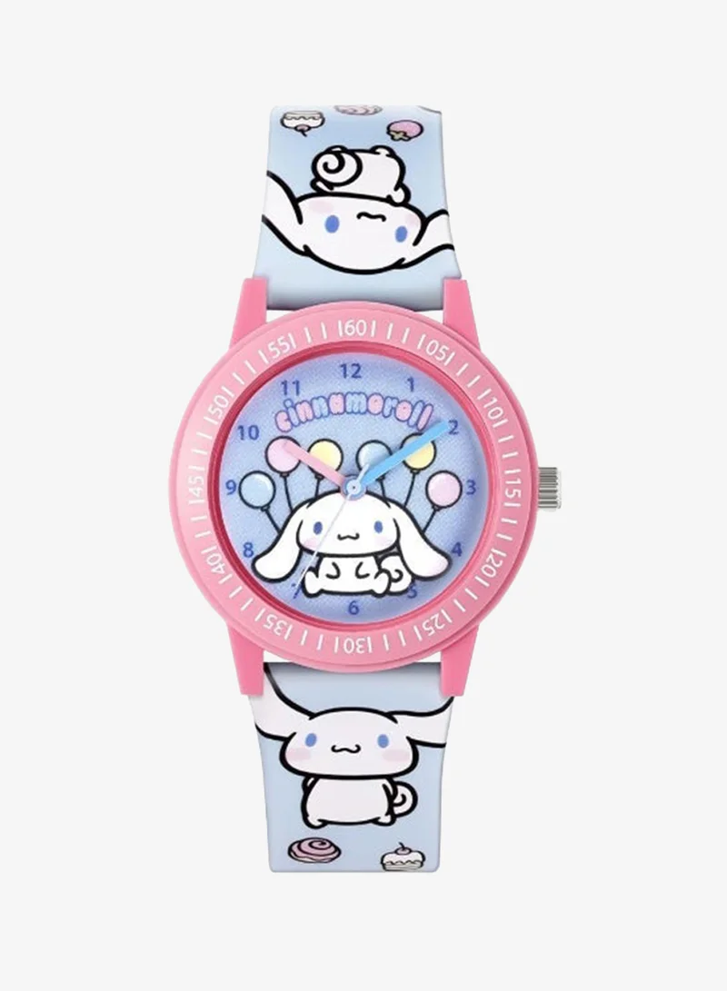 Cinnamonroll Time Teacher Dial Quartz Watch with Silicone Character Strap for Kids