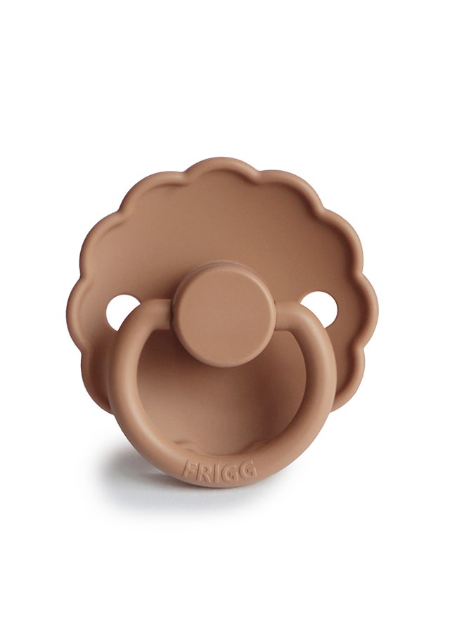 FRIGG Daisy Silicone Baby Pacifier 6-18M 1-Pack Peach Bronze - Size 2