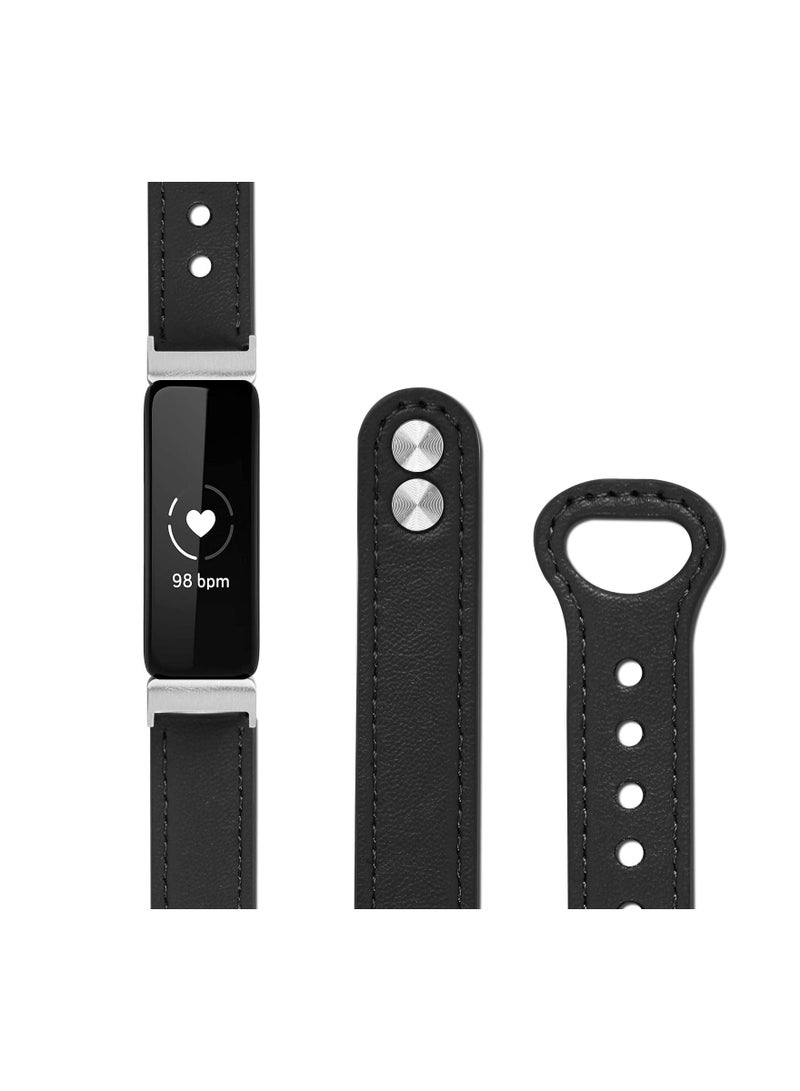Captaintech SYOSI Smart Band Leather Strap, Compatible with Fitbit Inspire 2 Strap, Genuine Leather Sport Wristband Replacement Strap bands Bracelet - Image 4