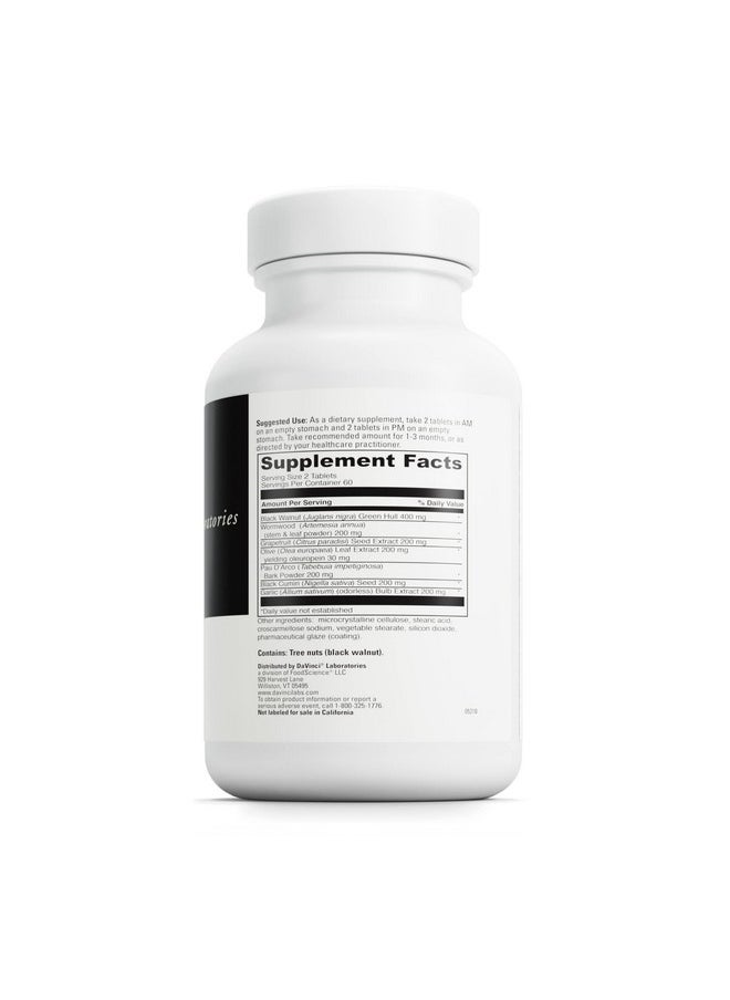 Davinci - Labs Virashield Dietary Supplement To Support Detox Immune System And Healthy Gi Function* With Black Walnut Wormwood Olive Leaf Pau D’Arco And More Glutenfree 120 Tablets - Image 1